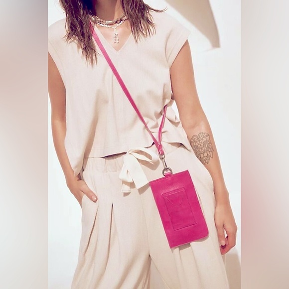 Free People Bright Lights Leather Wallet Pouch crossbody bag - Picture 1 of 12